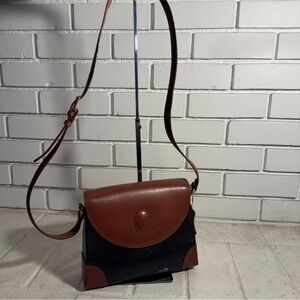 Baccio Genuine Leather Crossbody Purse | Vintage 80s 90s Two Tone Satchel
